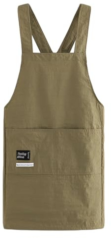 Oyccen Delantales de Cocina para Mujeres Delantal de Trabajo Delantales con Bolsillos para Cocina, Barbacoa, Jardineria, Restaurante