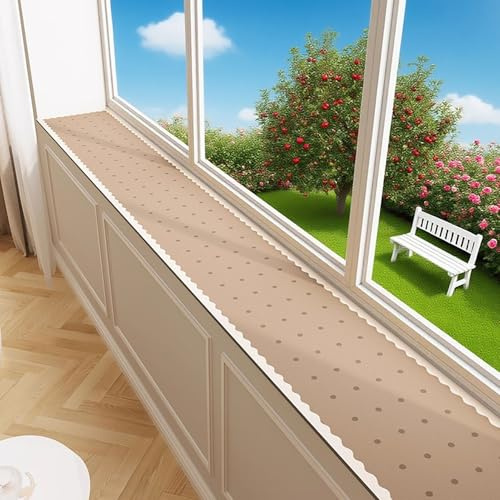 WhamtL Tapis de FenêTre Revêtement de Rebord de Fenêtre Fin de Remplacement, Coussin de Balcon en Terre de Diatomée Découpable, Garniture Décorative pour Rebord de Fenêtre(Style B,72x8in(183x20cm))