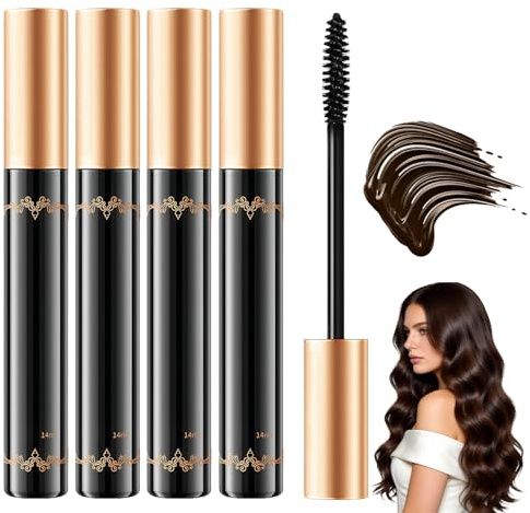 4Pcs Haarmascara,Haarmascara Braun,14ml, infizierte Haarwurzeln, weiße Haare bedecken, für den täglichen Gebrauch und besondere Anlässe geeignet (schwarz-braun)
