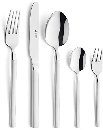 Paul Wirths BALI Besteck Set 6 Personen | pur und ausdrucksstark | stilvolle Designlinie | hochwertiges Essbesteck aus satiniertem 18/10 Edelstahl | spülmaschinenfest | Besteckset 30-teilig