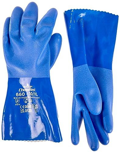 SHOWA 660, PVC – beläggning, kemi, blå, 10/XL