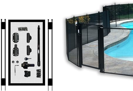 Pool Fence DIY by Life Saver Self-Closing Gate Kit, Black (Pack of 1)