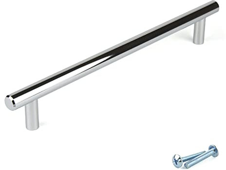 M4TEC Bar Kitchen Cabinet Door Handles Chrome Bedroom Furniture Pull Handles for Cupboards, Kitchen Cabinets, and Wardrobe Doors Handles - F5 Series: 96 mm