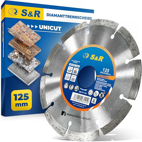 S&R Disco de corte Diamante 125 Hormigon UNIVERSAL. Disco Diamantado 125mm segmentado