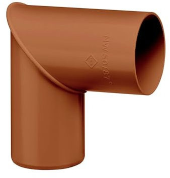 INEFA curva di grondaia 87° Plastica, gomito per pluviale, angolo per pluviale, accessori per grondaie, raccordo a gomito 50mm Marrone