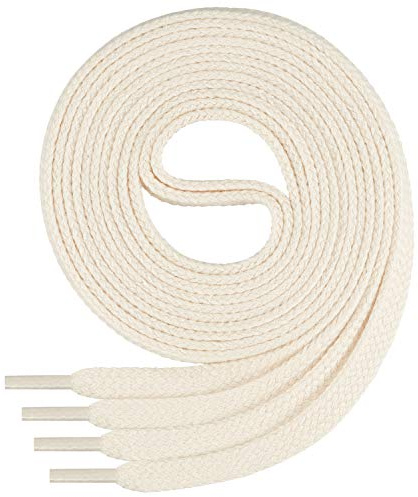 Di Ficchiano - Cordones planos de algodón 100% para zapatillas y calzado deportivo, muy resistentes, aprox. 7 mm de ancho, 45-200 cm de longitud, fabricado en Europa, Unisex, crudo, 120