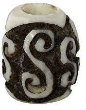 NKlaus Rustikale Haarschmuck Bartperle Spiralen Geschwärzter Knochen Lockenperle 6430