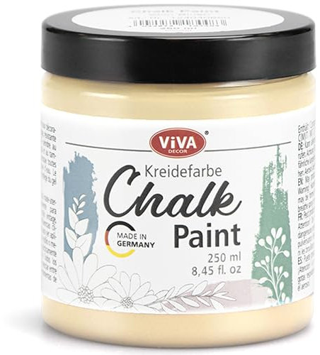 Viva Decor Chalk-Paint - Peach Melba - Gelb 250ml - Kreidefarbe für Möbel, Wand und Deko, Mattes Finish, Hochpigmentiert, Ideal für Shabby Chic & Vintage Look für Holz und andere Oberflächen