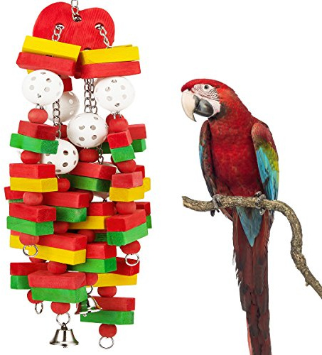 MEWTOGO Large Bird Parrot Toys for Cockatoos African Grey Macaws and Amazon Parrots Bird Gift
