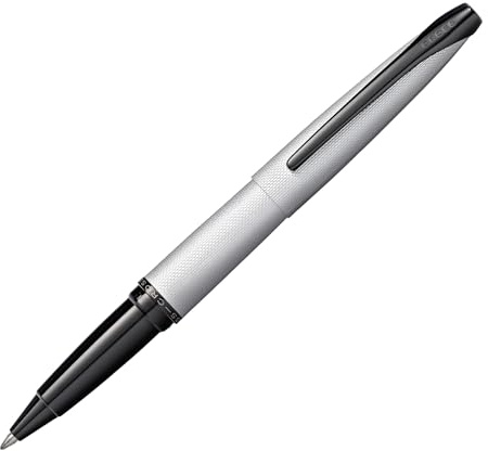 Cross ATX 885-43 Refillable Selectip Gel Ink Rollerball Pen, Medium Point, includes Premium Gift Box and Black Cartridge, 1 Pack, Brushed Chrome