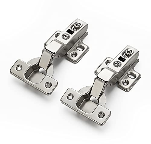 Ravinte 60 Pack 30 Pairs European Kitchen Cabinet Hinges Soft Close Half Overlay Cabinet Door Hinges Heavy-Duty Frameless Adjustable Concealed Cabinet Cup Hinge