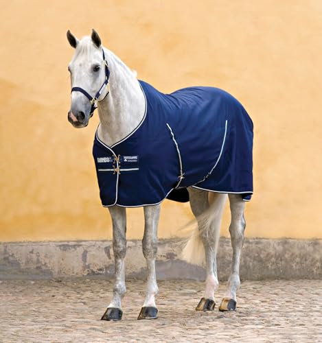 Horseware Stalldecke Rambo Stable Sheet Größe 155, Farbe Navy with Navy&White