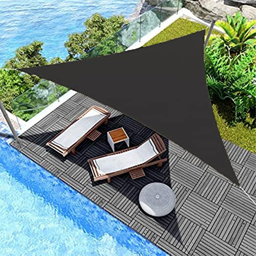 Generic Sonnensegel Dreieck Rechtwinklig 1.8x1.8x1.8m Sonnenschutz HDPE Windschutz mit UV Schutz Balkon Sichtschutz Sichtschutz mit Sonnensegel Befestigung für Terrasse, Balkon, Camping, Schwarz