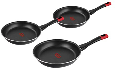 MAGEFESA Kilauea juego de 3 sartenes 20/24/26 cm con revestimiento antiadherente bicapa reforzado con indicador de temperatura Itemp, 1114953