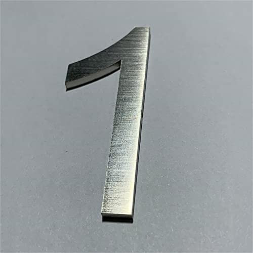 Numéros Plaque Maison 3D Auto Adhésifs 6cm Acier Inoxydable Brossé Numéro Autocollant Porte Métal Plaques Signe Numérique pour Boîte Aux Lettres Rue Hôtel Appartement Intérieur Extérieur (1)