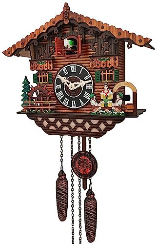 WYJRO Relojes De Cuco,Reloj De Pared,De Cuco De La Selva Negra De Relojes de Cuco para Cocina Salón Apartamento Cuco Reloj De Cuco De Tradicional Relojes De Cuco