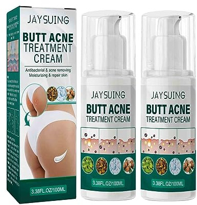 Lot de 2 crèmes pour le traitement de l'acné des fesses et de l'acné, crème anti-boutons, nettoyage en profondeur des pores, équilibre l'humidité et l'huile de la peau, ingrédient doux, facile à