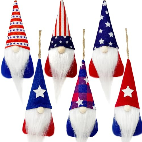 Patriotic 4th of July Ornaments for Tree, 5.5 Patriotic Memorial Day 4th of July Christmas Tree Decorations Ornaments for Home