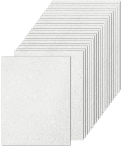 PATIKIL 20 Blatt Silber Glitzerkarton 8,5 x 11 Zoll Bastelkartonpapier | Glitzer Kartonpapier Rechteck, Premium Funkelndes Papier, 250gsm, Für Scrapbook Karte DIY Kunst Hochzeitsfeier