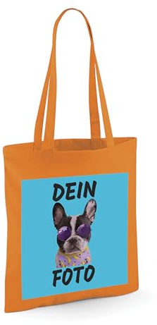 NIMAMA Tragetasche Jutebeutel Bedrucken Lassen - Mit Wunschfoto personalisiert - Einkaufstasche als Geschenk für Damen und Herren selbst gestalten