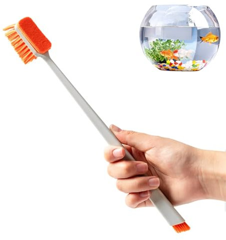YHZNAGEM Reiniger für kleine Aquarien, Aquarium ReinigungsbüRste, Aquarium Scheibenreiniger Aquarium Algenentferner mit Einem Lappen für Reinigen Von Aquariumglas (31CM)