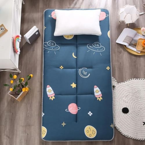 Tapete para futón, ligero, plegable, con base antideslizante, relajante para dormir siesta, viajes, cama de invitados, dormitorio, oficina, tatami (verde, 120 x 200 cm)