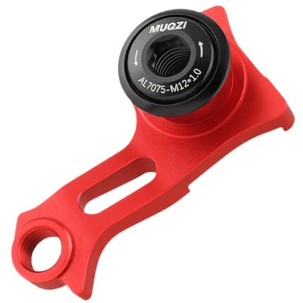 Milageto Derailleur Hanger Rear Mech Hanger with Bolt Washer Bike Accessories Aluminum Alloy Tail Hook for Road Bikes Riding, Red, 1.5
