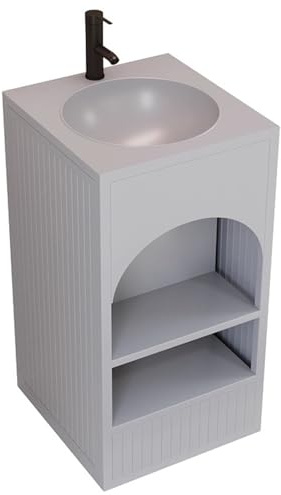 ZTGL Lavandino A Colonna Bagno, Lavabo Bagno Autoportante Freestanding in Ferro Battuto, Lavabo su Piedistallo Industriale, Lavabo da Appoggio da Terra, Mobile da Bagno con Lavabo B,Without Mirror