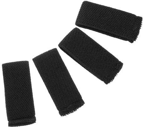ANDRESLAD Sujetadores Elásticos para Cinturón de Nailon Negro, 4 Piezas, Presillas para Correas de Mochila, Retenedores de Bucle Ajustables para Hombres, Accesorios para Uso al Aire Libre y Senderismo