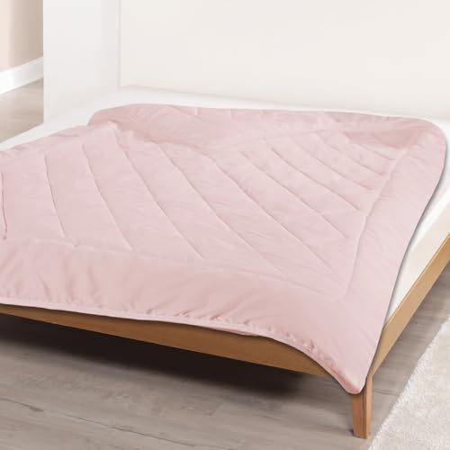 Delindo Lifestyle Bettdecke 135x200 cm, rosa, Pflegeleicht, Steppdecke Dream Colour, Sommer dünn leicht, Oeko-TEX Standard 100, Allergiker geeignet