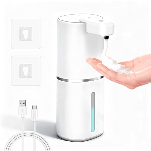 Dalugo Automatic Soap Dispenser Wall Mounted, 380mL Foam Soap Dispenser, USB-C Rechargeable Waterproof for Bathroom Kitchen