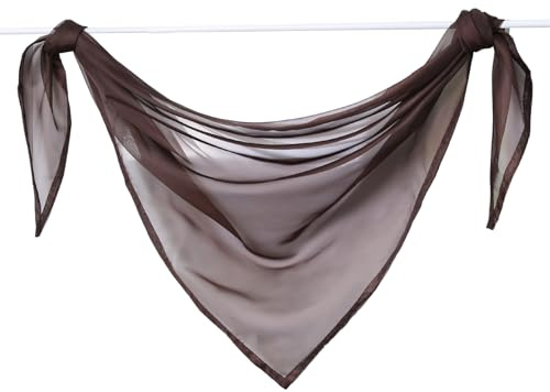 Yujiao Mao Querbehang Voile Triangle Deko Gardine Schals Braun BxH 200x100cm