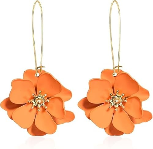 Pendientes de Flores,Pendientes de Mujer,Pendientes Colgantes De Flores Bohemias,Grandes Florales para Fiestas, Bodas, Accesorios Diarios