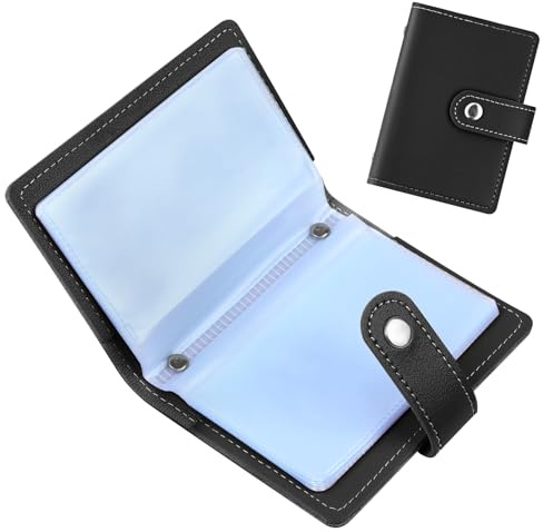 OSDUE Porta Carte di Credito Pelle PU, RFID Secure Protection, 26 Scomparti | Portafoglio RFID/NFC Secure Protection, Porta Tessere, Portafoglio Slim da Uomo e Donna per ID, Banca e Business, Nero