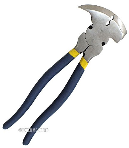 10.5 Heavy Duty All-in-One Fencing Pliers with Wire Cutters, Nail Hammer & Staple Remover