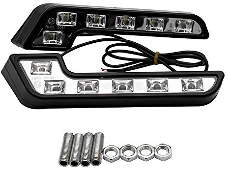 MASO 2 luces de circulación diurna para coche, 6 LED, luz delantera blanca de 12 V CC