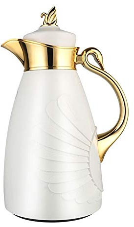 Pichet Isotherme À Double Paroi ,Carafe Thermique En Acier Inoxydable,carafe Isotherme À Double Paroi, Rétention De Chaleur 24 Heures Sur 24, Pour Boissons Au Lait De Thé ( Color : White , Size : 1L )