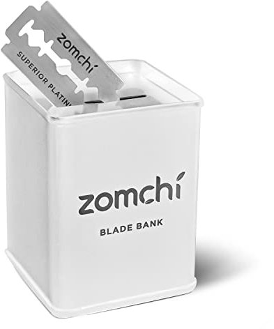ZOMCHI Contenedor de Cuchillas - Almacenamiento Cuchillas de Afeitar - Contenedor de almacenamiento para hojas de afeitar de seguridad de doble filo - Blanco