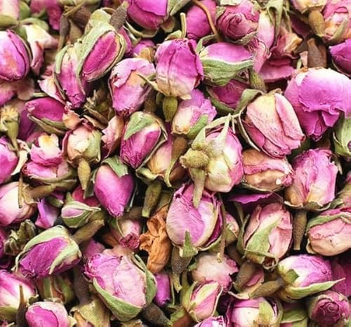 Drink Botanicals Ireland Essbare getrocknete rosa Rosenknospen | GVO-frei | Natürlich | Trockene Rose für Seifenherstellung und Tee, Cocktailgarnierungen, Blumen, Dekorationen, Konfetti | 100 Gramm