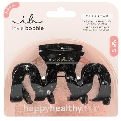 invisibobble CLIPSTAR 1x Haarklammer Groß, 11cm Schwarze Haarspange Damen für Dickes Haar, Rutschfester Haarschmuck, Starker Halt, designed im Herzen Münchens