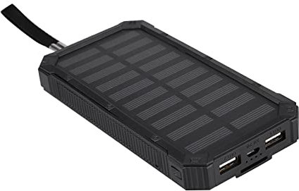 KOSDFOGE Caricabatterie Solare, Power Bank, 20000Mah Ricarica Rapida Dual USB Polar Mobile Power Bank Case Kit Fai da Te(Nero)