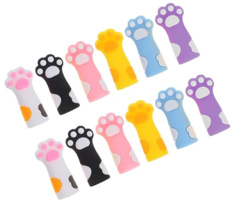 NUOBESTY 12 Piezas tapa de lápiz de pata de gato adorables protectores de lápices lindas tapas de lápiz tapones decorativos de silicona gato portalápices punta de gel de sílice