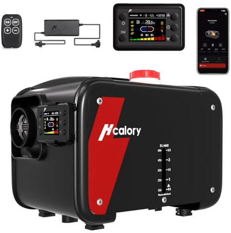 Diesel Heater 12V, HBH1S 8KW Portable Diesel Air Heater with App Control, 10-Temperature Settings, 18% Boost in Burning Efficiency, Auto Start-Stop, and 110V AC, for Car, RV, Campers, 2025 Upgraded