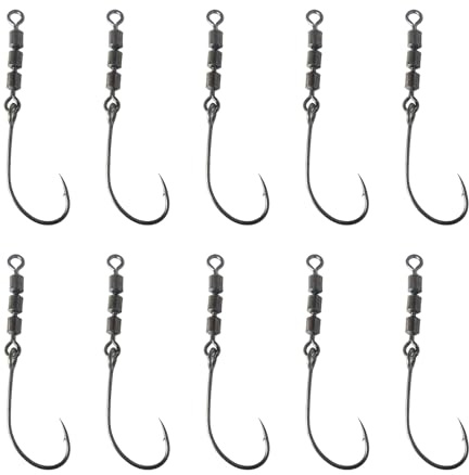 10 anzuelos para trucha con líder, anzuelos trillizos, anzuelos de pesca, aparejos de pesca, accesorios de pesca para trucha, cebo de goma, trucha, anzuelos con ojal