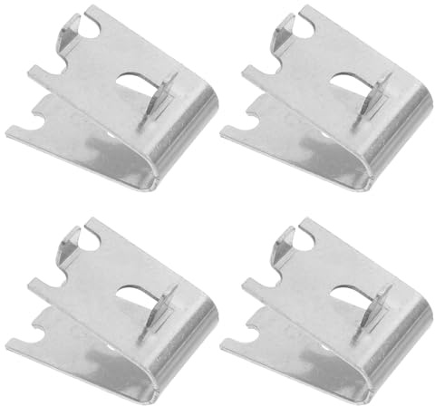 KOMBIUDA 4 Piezas Unidades Clips Estante Nevera Acero Inoxidable Ajustables Soportes para Rejillas Frigorífico Accesorios Frigoríficos Soporte Duradero y Estable