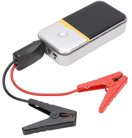 ERYUE Démarreur de Saut Portable 600A, Booster de Batterie Voiture avec Ports USB, écran LCD pour éclairage D'urgence, Plastique Métallique