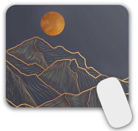 AOKSUNOVA Mauspad Klein Mousepad mit Motiv Goldene Berge 24 x 20 cm