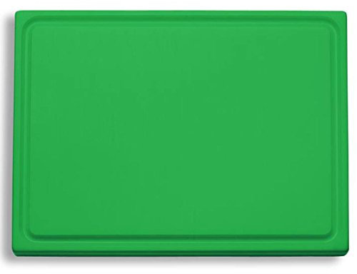 Dick großes Schneidebrett - HACCP grün - beidseitig verwendbar - mit Saftrinne - zum hygienischen schneiden, tranchieren, zerteilen, portionieren
