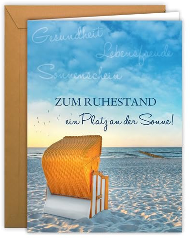 Edition Colibri Ruhestandskarte XL – Abschiedskarte zur Rente und Pensionierung mit Umschlag, A4 Glückwunschkarte
