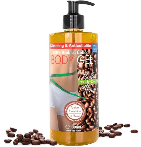 Gel de Café y Algas Adelgazante 500 ml Potente Tratamiento Anti Celulitis y Reductor Producto Profesional Aparatología, made in France 500 ml dispensador